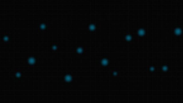 A scattering of glowing blue light orbs against a deep black background