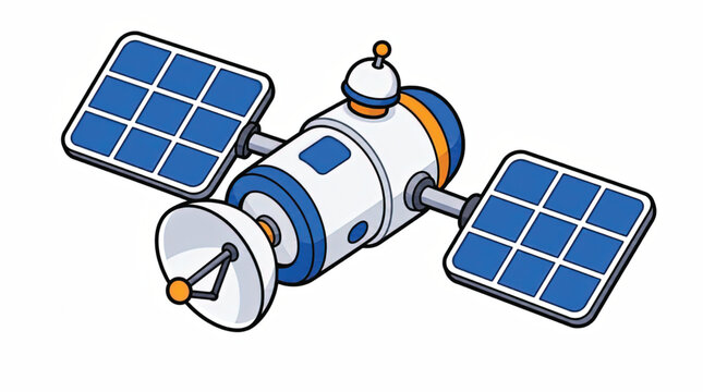 Futuristic Navigation Satellite Orbiting Planet Earth with Global Connectivity