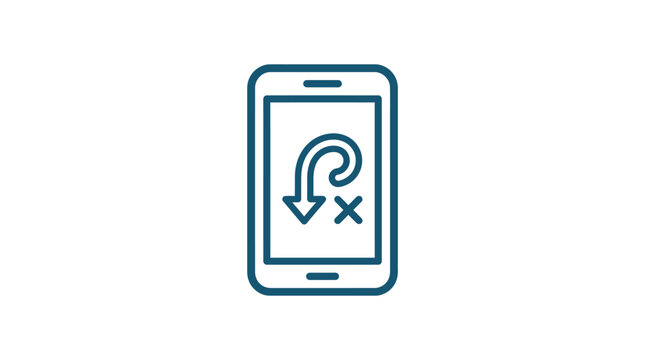Missed Call or Redirect Icon on Smartphone Screen