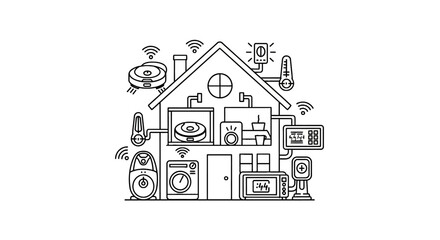Fototapeta premium Smart Home Automation System Devices.
