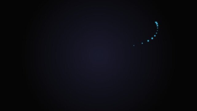 A small cluster of glowing cyan lights floating in a vast dark void space