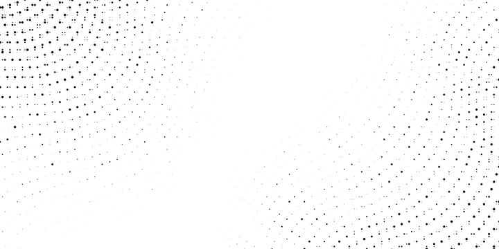 Abstract black and white halftone dot pattern background circular dotted gradient texture with radial waves, minimalist monochrome design for modern graphic projects