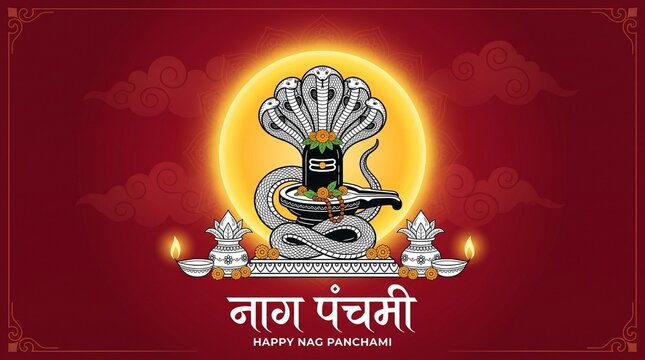Nag Panchami, vector, Lord Shiva, Shiva Lingam, cobra snake, snake worship, Hindu festival, Indian tradition, greeting card, religious background, sacred serpent, Naag Panchami, Mahadev, Bholenath, Sh
