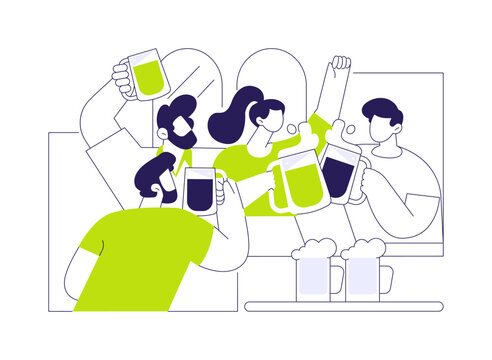 Pub crawl isolated cartoon vector illustrations.