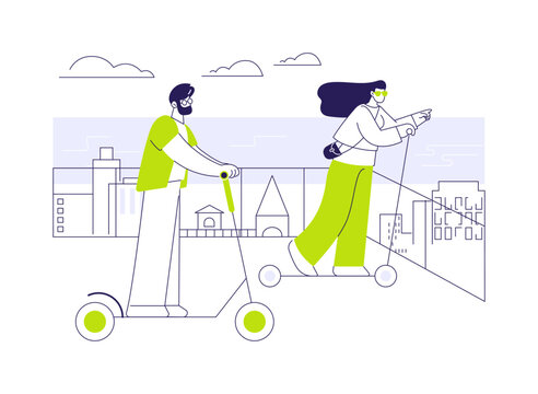 Tour on the wheels isolated cartoon vector illustrations.