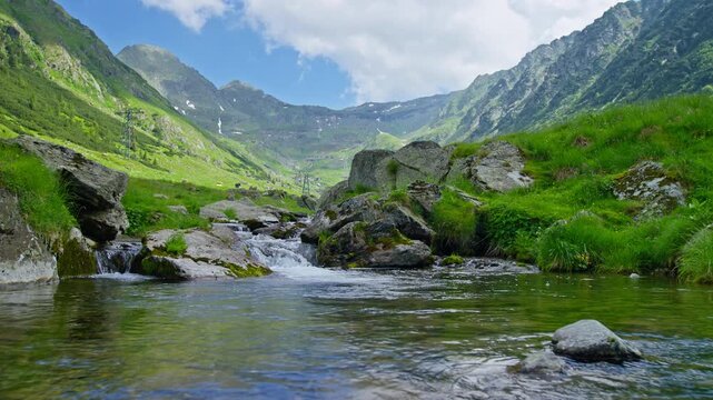 Mountain Stream Below Transfagarasan in Fagaras Valley