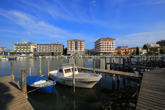 Boats moored near the shore