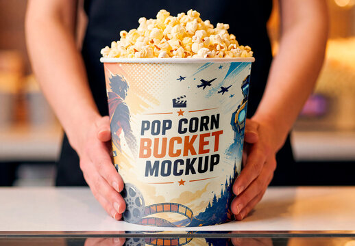 Blank Popcorn Bucket Mockup