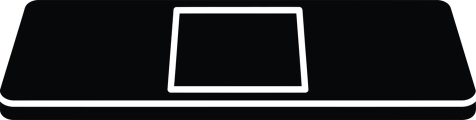 Silhouette design of a modern rectangular laptop touch pad surface vector © Thidul Islam