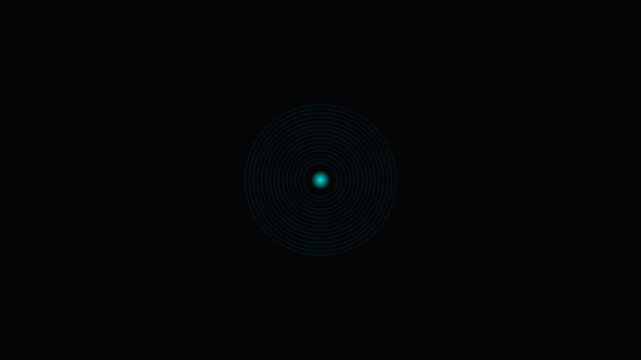 A single glowing blue light point centered in a vast field of deep darkness