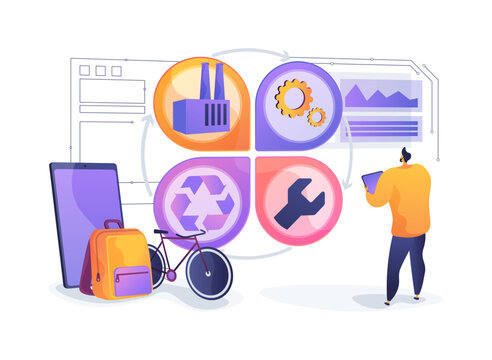 Resource Loop Implementation Chart abstract concept vector illustration.