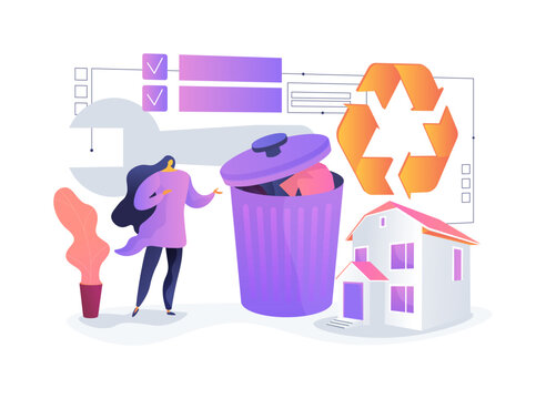 Household Waste Reduction Plan abstract concept vector illustration.
