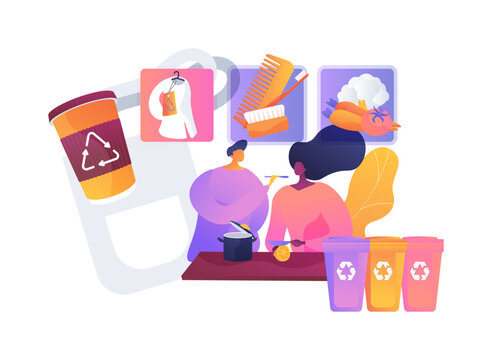 Household Low Waste Lifestyle Plan abstract concept vector illustration.