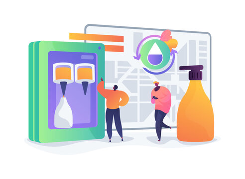 Refill Station Operations Map abstract concept vector illustration.