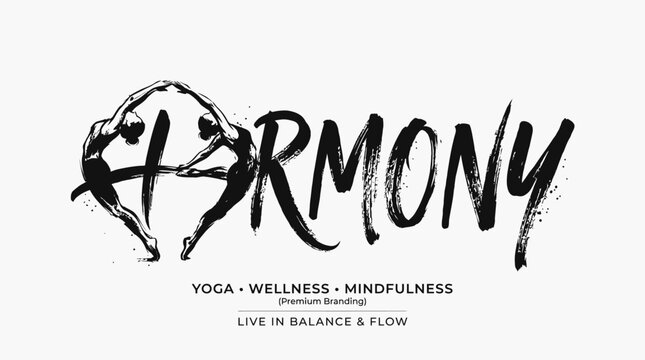 Yoga, wellness, mindfulness logo, harmony, meditation, balance, flow