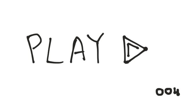 The words "stop" and "play" with a digital indicator in the form of changing numbers replace each other.