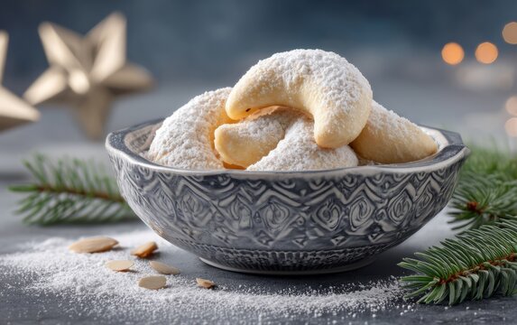 Delicious Traditional Austrian Vanillekipferl Cookies with Powdered Sugar