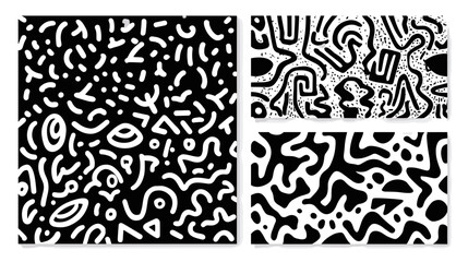 Abstract Monochrome Pattern with Dynamic Lines and Shapes in Black and White Design © AI PIC