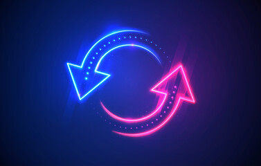 Red And Blue Arrow Sign For Loading, Process, Charge Or Recycle © Black White Mouse