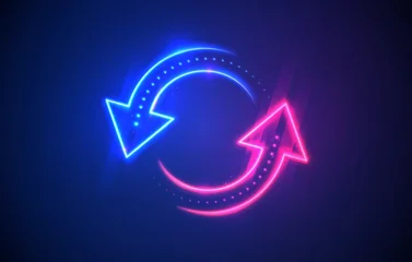 Red And Blue Arrow Sign For Loading, Process, Charge Or Recycle © Black White Mouse