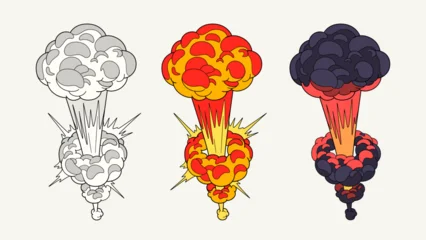 Comic explosion bomb smoke effect vfx illustration set © Tasphong