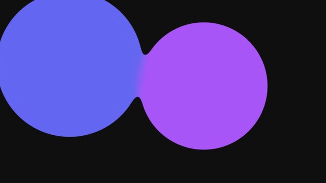 Two overlapping neon circles creating a vibrant purple gradient intersection