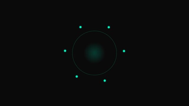 A glowing turquoise atomic structure set against a deep black background