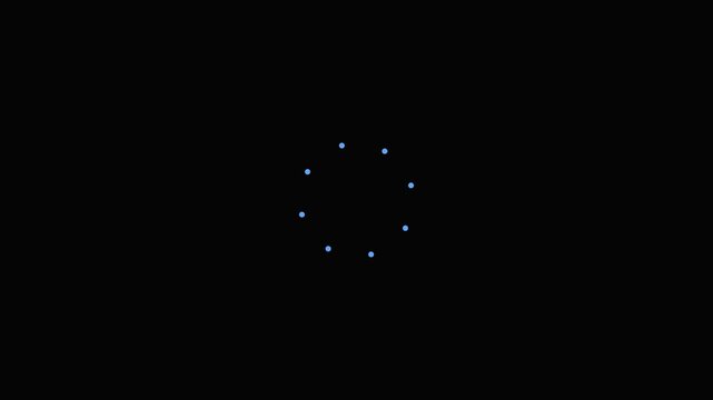 Minimalist ring of glowing small dots set against a deep black background