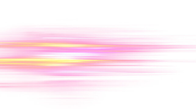 Abstract Multicolor Neon Speed Lines with Glowing Motion Blur on Transparent Background Overlay