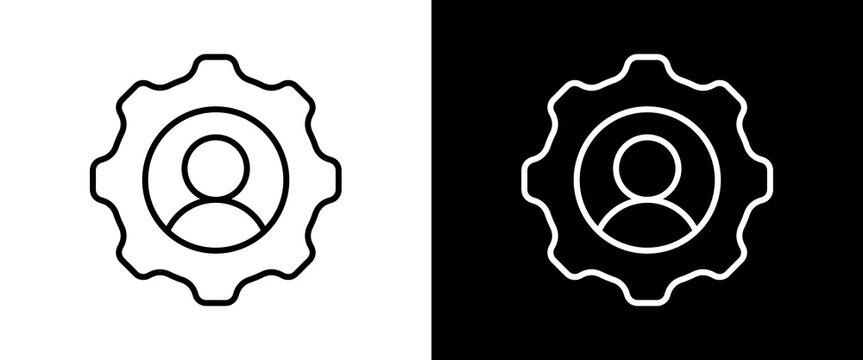 Skills white and black icon set design