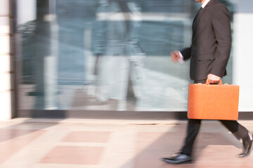 Fototapeta premium Businessman with a suitcase walking ,INDIA ,DELHI