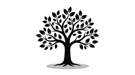 Obraz premium Stylized Tree Silhouette Symbolizing Nature, Growth, and Environmental Harmony