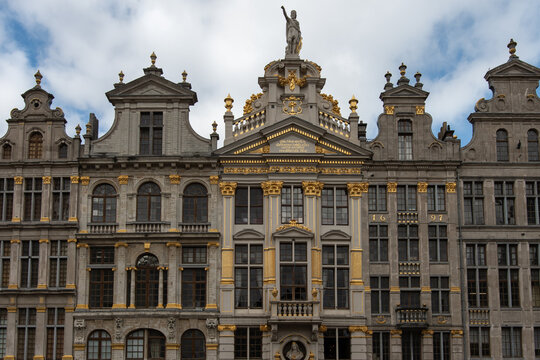 Brussels, Belgium: Grand Place, detail of facades northeast side