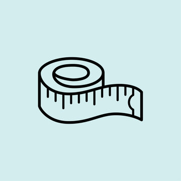 An icon of a flexible measuring tape for tracking body measurements and fitness progress.