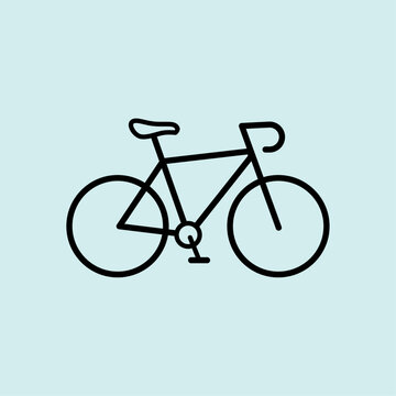 A minimalist icon of a road bike representing cycling, outdoor exercise, and cardio fitness.