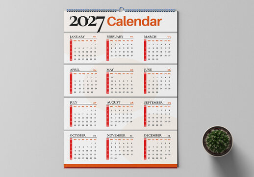 Modern Wall Calendar Design Template
