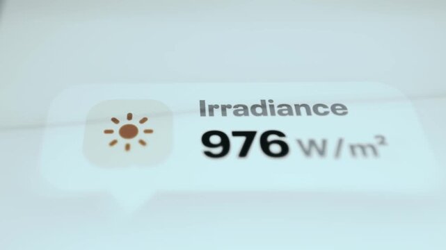 Solar Irradiance Monitoring Dashboard Displaying 979 W per square meter