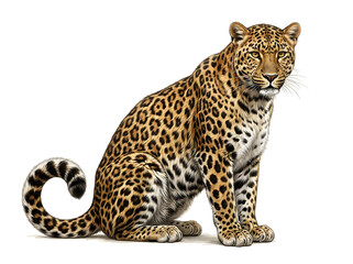 Naklejka premium Amur Leopard Sitting PNG