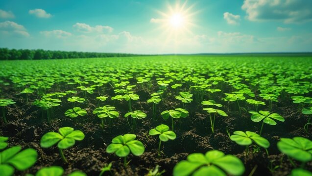Weeds emerging in a Young peanuts (groundnut) field, Thailand.