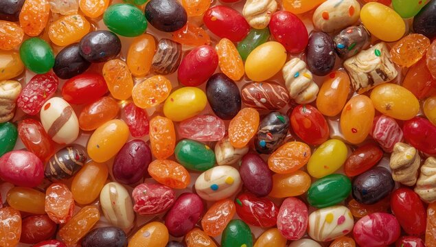 Sweet treat assortment with colorful jelly beans licorice and delicious gumdrops