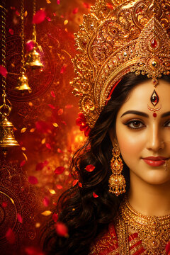 Durga Puja Durga Pooja Navratri Festival Celebrating Maa Durga Aparajita Ambika Jagdamba Bhavani Adi Shakti Vijayadashami