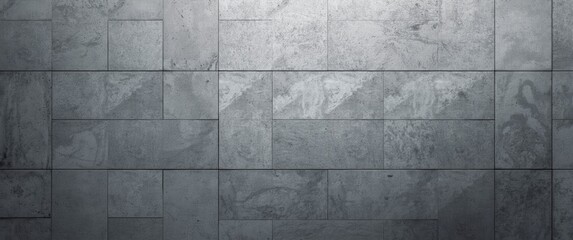 Fototapeta premium Gray Textured Wall Tiles in a Subtle Light Setting