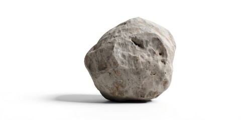 Fototapeta premium Textured Rock Isolated on White with Natural Shadows
