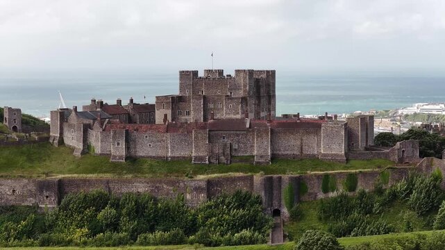 Dover Castle on the coast of Great Britain