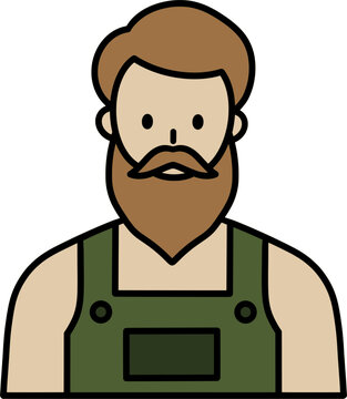 Bearded bartender character icon.