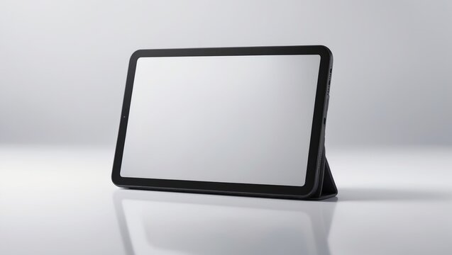 Tablet pc computer with blank screen isolated on white background.