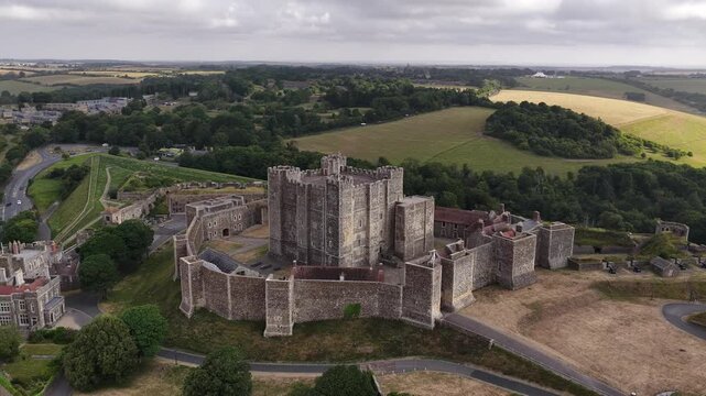 Historic Dover Castle aerial tour Great Britain
