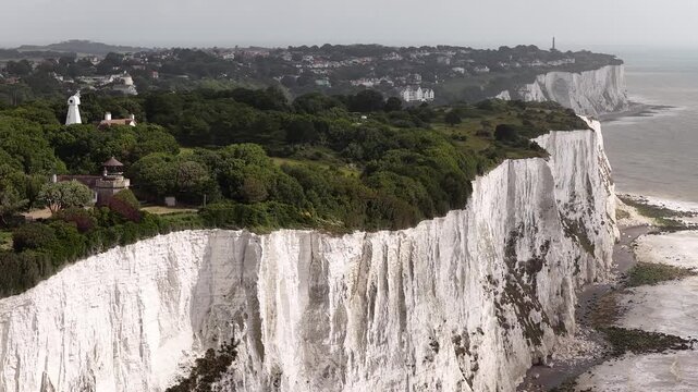 Dover Great Britain White Cliffs daytime scenic panoramic view