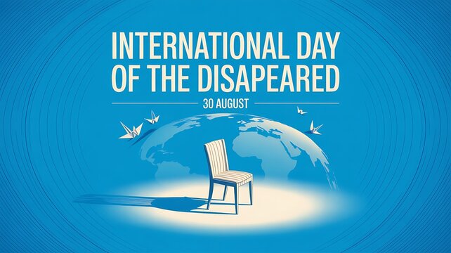 International day of the disappeared concept with chair