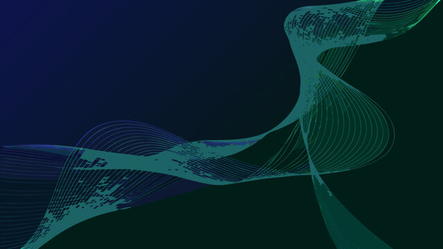 Wireframe Wave Pattern With Teal And Navy Gradient Abstract Digital Design Element aquamarine art background